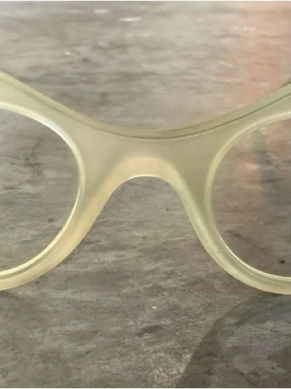 Vintage Theo Belgium 4delgi Lip Shaped Frosted Clear Acetate Eyeglasses Frames